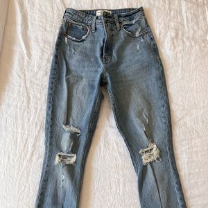 Abercrombie Curve Love High Rise Ripped Jeans